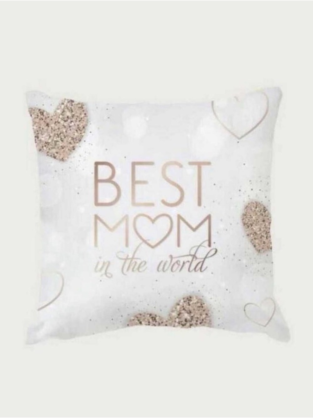 $6 BUNDLE ITEM -1 Qty Decorative Pillow Cover / Case- White/ Rose Gold Hearts